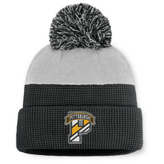 Pittsburgh Penguins Fanatics Authentic Pro Home Ice Cuffed Knit Hat with Pom - Black/Gray - NHL 202777822
