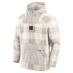 Fanatics New York Giants Elements Plaid Polar Fleece Quarter-Zip Hoodie Gray
