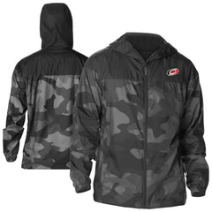 Carolina Hurricanes Columbia Camo Flash Challenger Omni-Shade Full-Zip Hoodie Windbreaker - Black - NHL 202780763