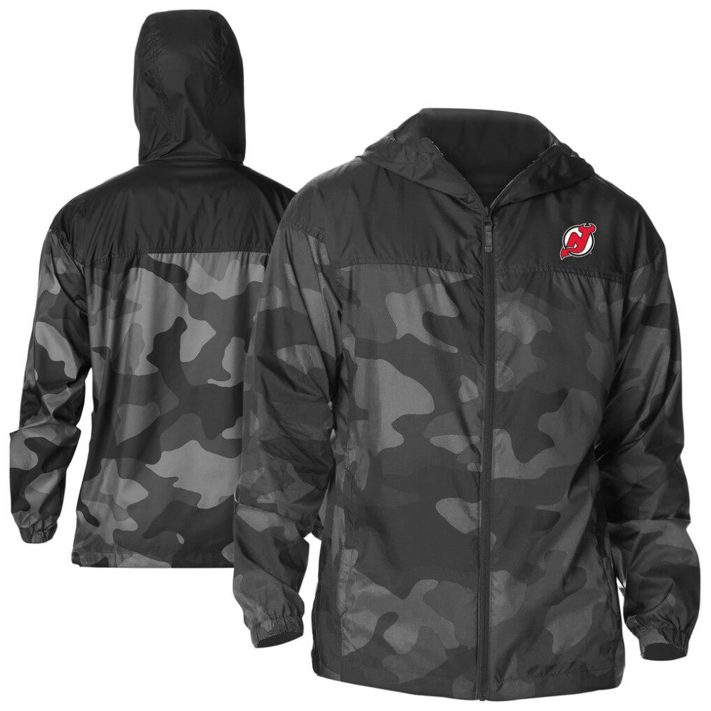 New Jersey Devils Columbia Camo Flash Challenger Omni-Shade Full-Zip Hoodie Windbreaker - Black - NHL 202780788