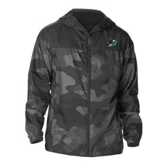 San Jose Sharks Columbia Camo Flash Challenger Omni-Shade Full-Zip Hoodie Windbreaker - Black - NHL 202780802