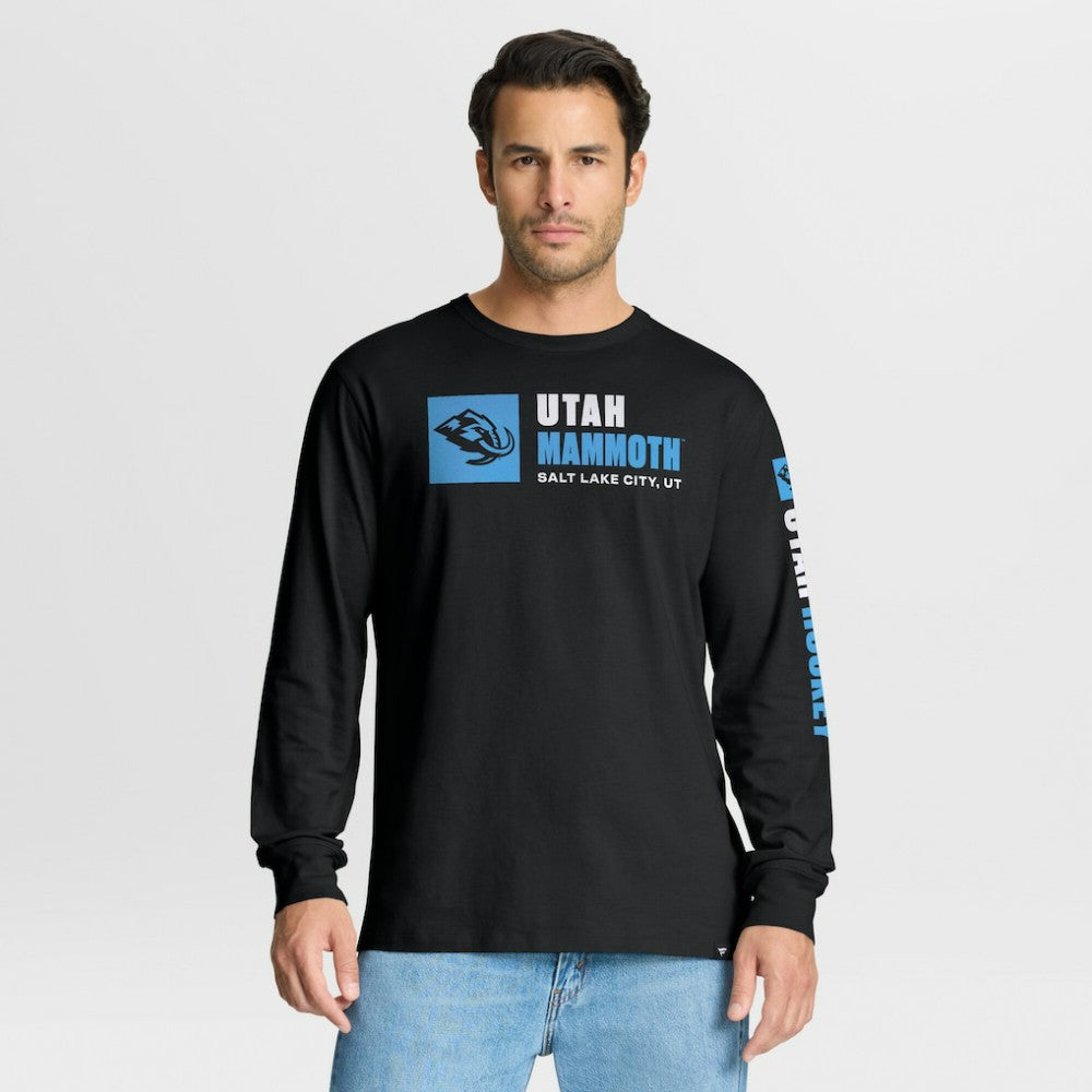 Utah Mammoth Fanatics Goal Crease Legacy Long Sleeve T-Shirt - Black - NHL 202782941
