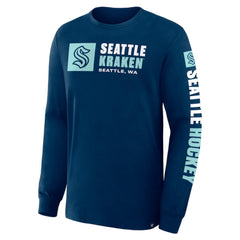 Seattle Kraken Fanatics Goal Crease Legacy Long Sleeve T-Shirt - Navy - NHL 202782950