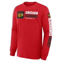 Chicago Blackhawks Fanatics Goal Crease Legacy Long Sleeve T-Shirt - Red - NHL 202782960