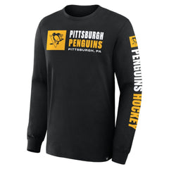 Pittsburgh Penguins Fanatics Goal Crease Legacy Long Sleeve T-Shirt - Black - NHL 202782962