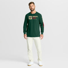 Minnesota Wild Fanatics Goal Crease Legacy Long Sleeve T-Shirt - Green - NHL 202782965