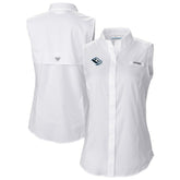 Utah Mammoth Columbia Women's Tamiami Omni-Shade Sleeveless Button-Up Shirt - White - NHL 202783902
