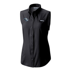 Utah Mammoth Columbia Women's Tamiami Omni-Shade Sleeveless Button-Up Shirt - Black - NHL 202783906