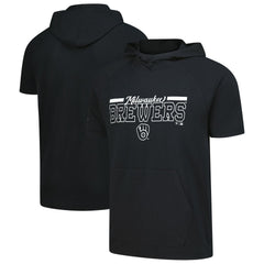 Milwaukee Brewers Levelwear Phase Vanguard Hoodie T-Shirt - Black - MLB on Sale