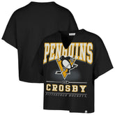 Sidney Crosby Pittsburgh Penguins '47 Women's Elation Name & Number Oversized Notch Neck T-Shirt - Black - NHL 202784300