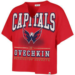 Alexander Ovechkin Washington Capitals '47 Women's Elation Name & Number Oversized Notch Neck T-Shirt - Red - NHL 202784303