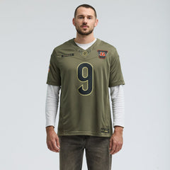 Nike Joe Burrow Cincinnati Bengals 2025 Salute to Service Limited Jersey Olive