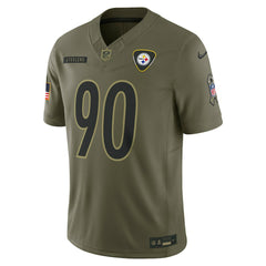 Nike T.J. Watt Pittsburgh Steelers 2025 Salute to Service Limited Jersey Olive