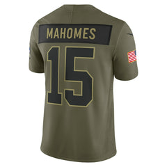 Nike Patrick Mahomes Kansas City Chiefs 2025 Salute to Service Limited Jersey Olive