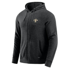 New Orleans Saints J. Palmer Players Lounge Tri-Blend Full-Zip Hoodie Dark Heather Gray