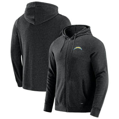 Los Angeles Chargers J. Palmer Players Lounge Tri-Blend Full-Zip Hoodie Dark Heather Gray