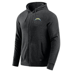 Los Angeles Chargers J. Palmer Players Lounge Tri-Blend Full-Zip Hoodie Dark Heather Gray