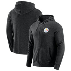 Pittsburgh Steelers J. Palmer Players Lounge Tri-Blend Full-Zip Hoodie Dark Heather Gray