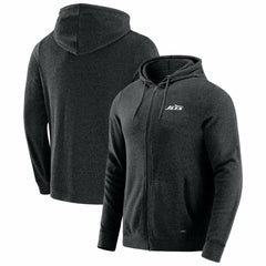 New York Jets J. Palmer Players Lounge Tri-Blend Full-Zip Hoodie Dark Heather Gray