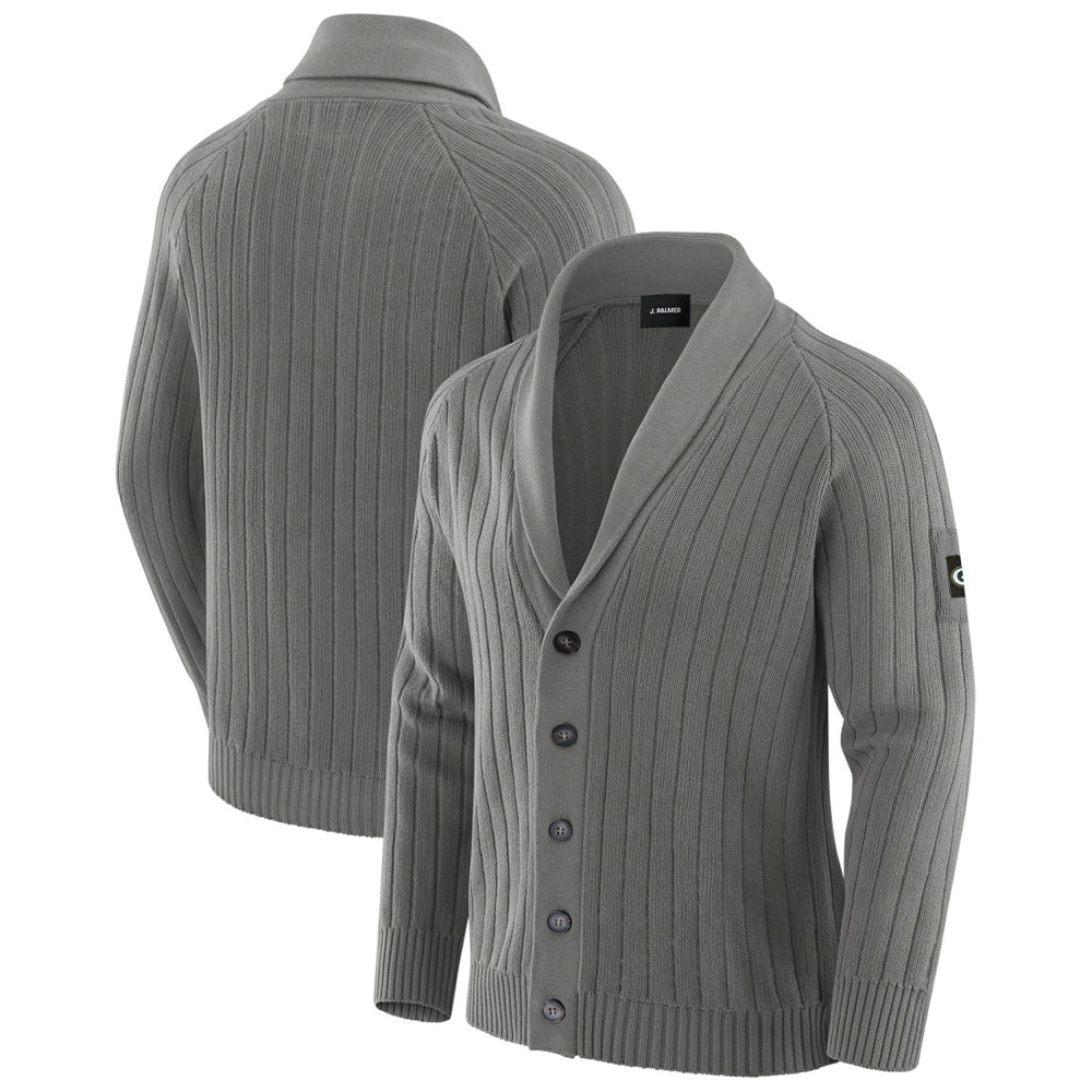 Green Bay Packers J. Palmer The Playmaker Cardigan Raglan Sweater Graphite