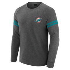 Miami Dolphins J. Palmer Players Lounge Raglan Tri-Blend Sweatshirt Dark Heather Gray