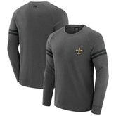 New Orleans Saints J. Palmer Players Lounge Raglan Tri-Blend Sweatshirt Dark Heather Gray