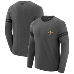 New Orleans Saints J. Palmer Players Lounge Raglan Tri-Blend Sweatshirt Dark Heather Gray