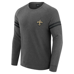 New Orleans Saints J. Palmer Players Lounge Raglan Tri-Blend Sweatshirt Dark Heather Gray