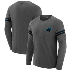 Carolina Panthers J. Palmer Players Lounge Raglan Tri-Blend Sweatshirt Dark Heather Gray
