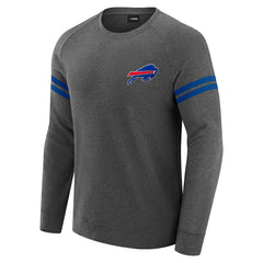 Buffalo Bills J. Palmer Players Lounge Raglan Tri-Blend Sweatshirt Dark Heather Gray