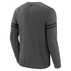 Pittsburgh Steelers J. Palmer Players Lounge Raglan Tri-Blend Sweatshirt Dark Heather Gray