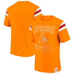Fanatics Tampa Bay Buccaneers Darius Rucker Collection Distressed Throwback Shoulder Stripe T-Shirt Orange
