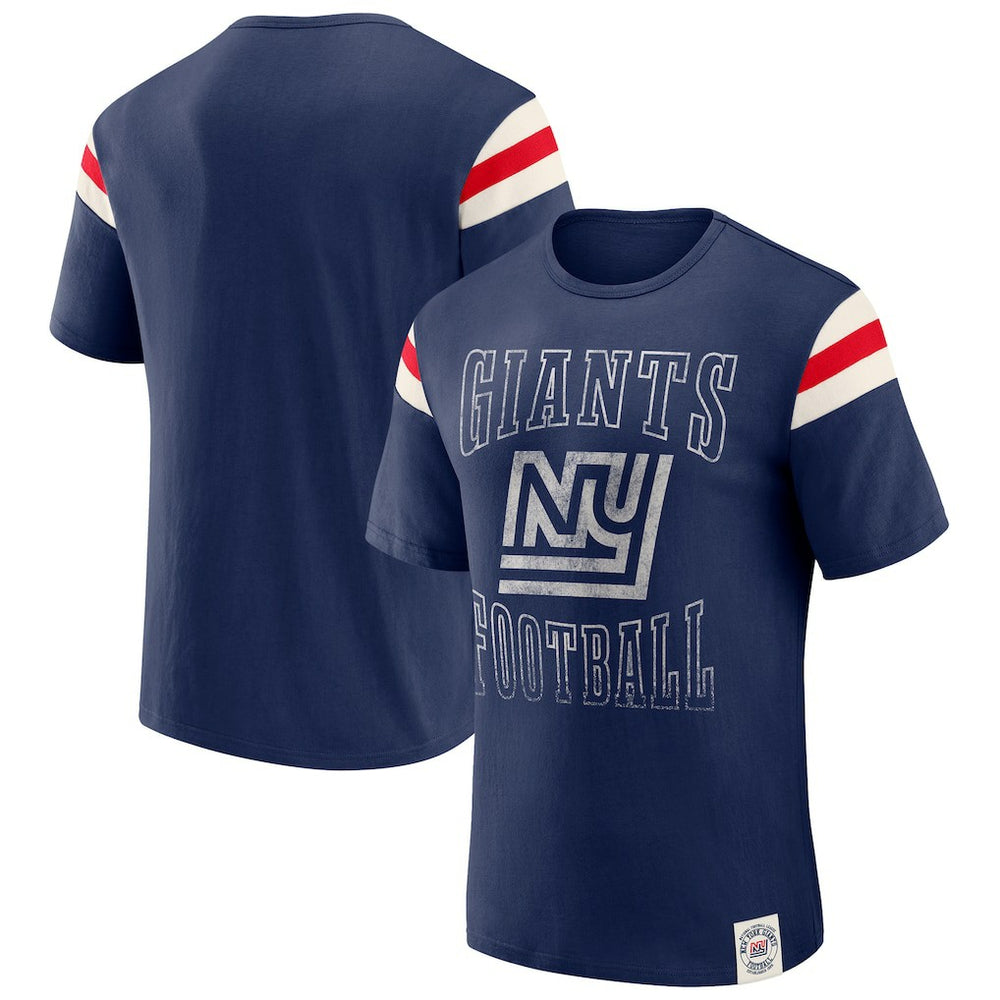 Fanatics New York Giants Darius Rucker Collection Distressed Throwback Shoulder Stripe T-Shirt Royal
