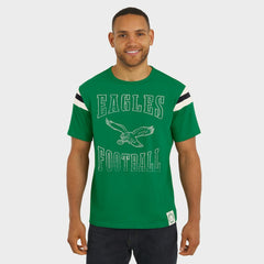 Fanatics Philadelphia Eagles Darius Rucker Collection Distressed Throwback Shoulder Stripe T-Shirt Kelly Green