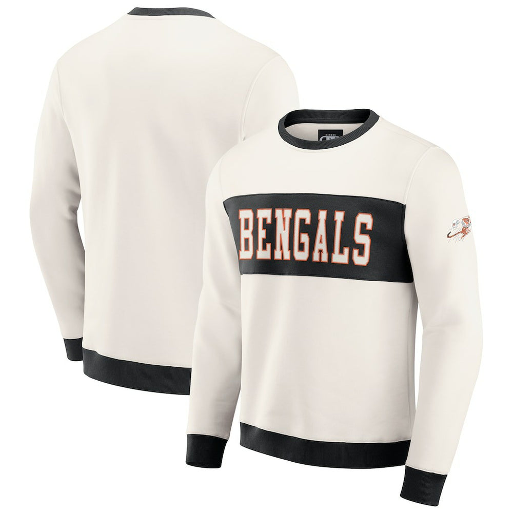 Fanatics Cincinnati Bengals Darius Rucker Collection Colorblock Pullover Sweatshirt Cream