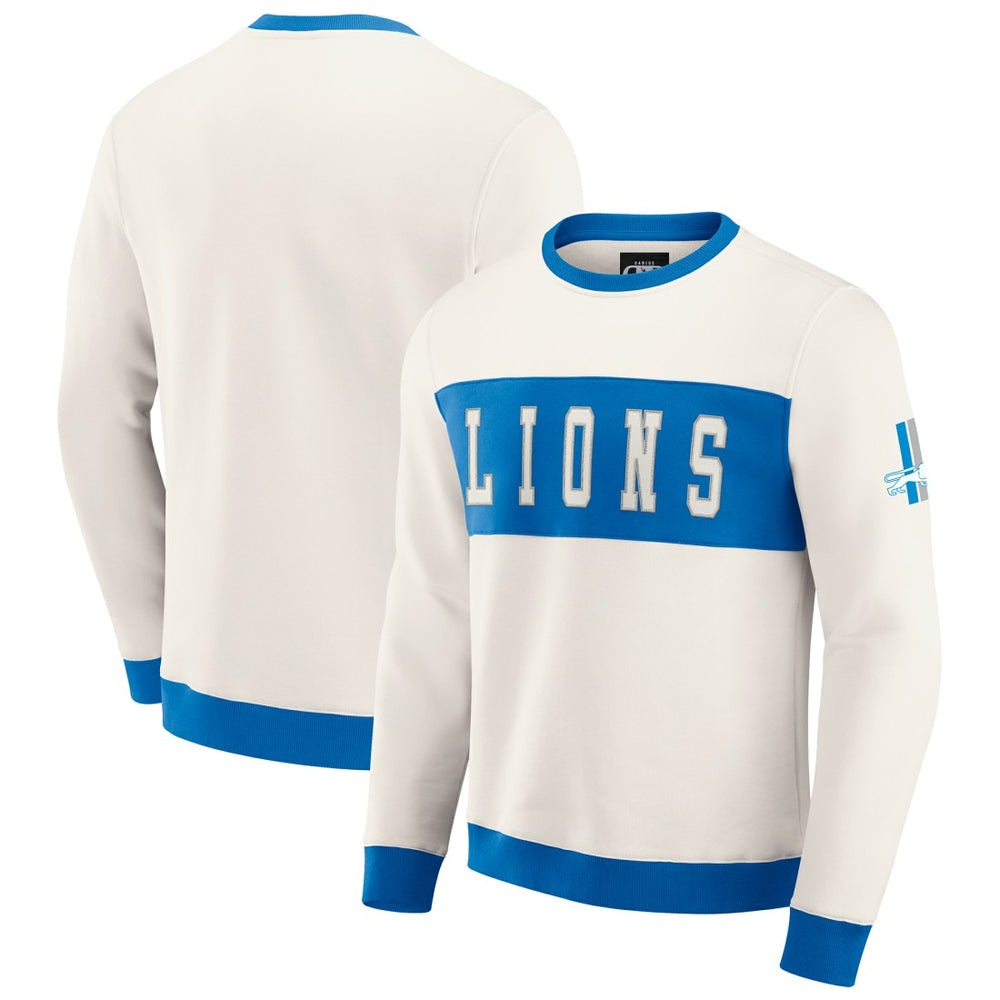 Fanatics Detroit Lions Darius Rucker Collection Colorblock Pullover Sweatshirt Cream