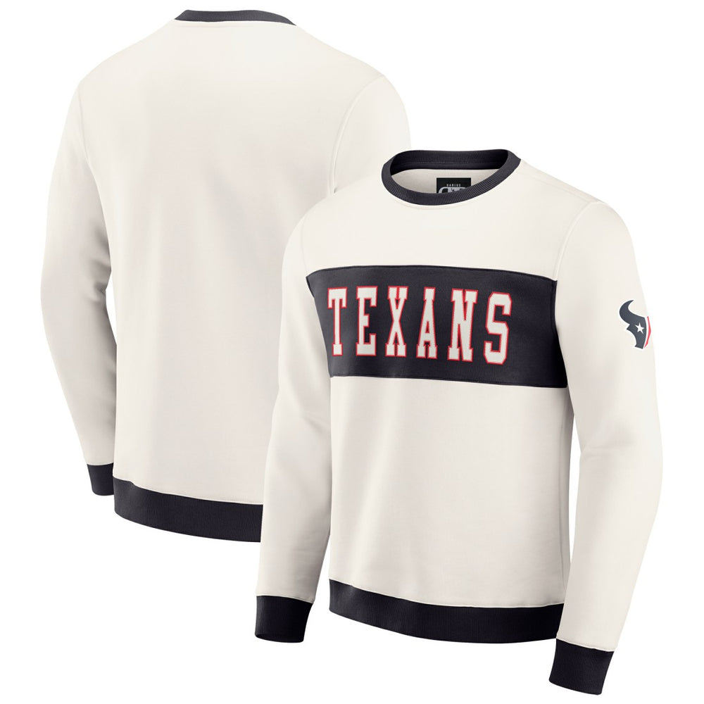 Fanatics Houston Texans Darius Rucker Collection Colorblock Pullover Sweatshirt Cream