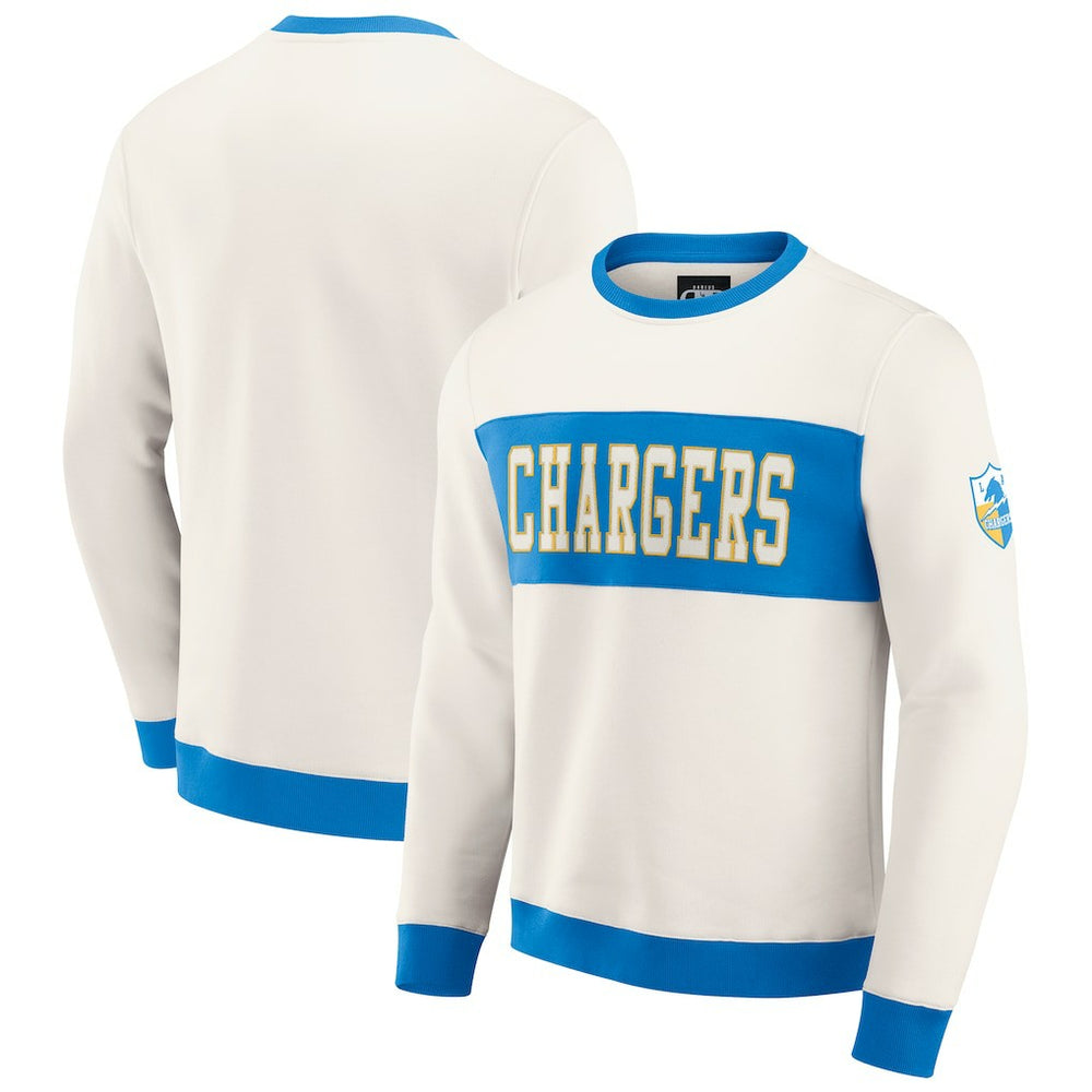 Fanatics Los Angeles Chargers Darius Rucker Collection Colorblock Pullover Sweatshirt Cream