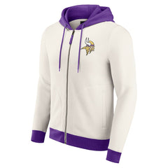 Fanatics Minnesota Vikings Darius Rucker Collection Distressed Graphics Full-Zip Hoodie Cream