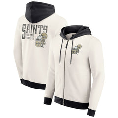 Fanatics New Orleans Saints Darius Rucker Collection Distressed Graphics Full-Zip Hoodie Cream