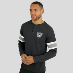 Fanatics Las Vegas Raiders Darius Rucker Collection Waffle-Knit Raglan Long Sleeve Henley T-Shirt Black