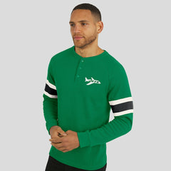 Fanatics New York Jets Darius Rucker Collection Waffle-Knit Raglan Long Sleeve Henley T-Shirt Kelly Green