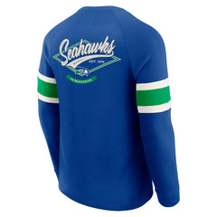 Fanatics Seattle Seahawks Darius Rucker Collection Waffle-Knit Raglan Long Sleeve Henley T-Shirt College Navy