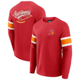 Fanatics Tampa Bay Buccaneers Darius Rucker Collection Waffle-Knit Raglan Long Sleeve Henley T-Shirt Red
