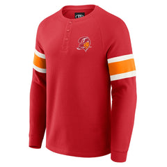 Fanatics Tampa Bay Buccaneers Darius Rucker Collection Waffle-Knit Raglan Long Sleeve Henley T-Shirt Red