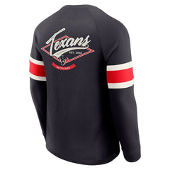 Fanatics Houston Texans Darius Rucker Collection Waffle-Knit Raglan Long Sleeve Henley T-Shirt Navy