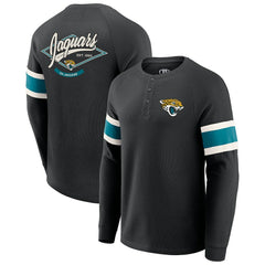 Fanatics Jacksonville Jaguars Darius Rucker Collection Waffle-Knit Raglan Long Sleeve Henley T-Shirt Black