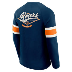 Fanatics Chicago Bears Darius Rucker Collection Waffle-Knit Raglan Long Sleeve Henley T-Shirt Navy