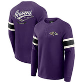 Fanatics Baltimore Ravens Darius Rucker Collection Waffle-Knit Raglan Long Sleeve Henley T-Shirt Purple