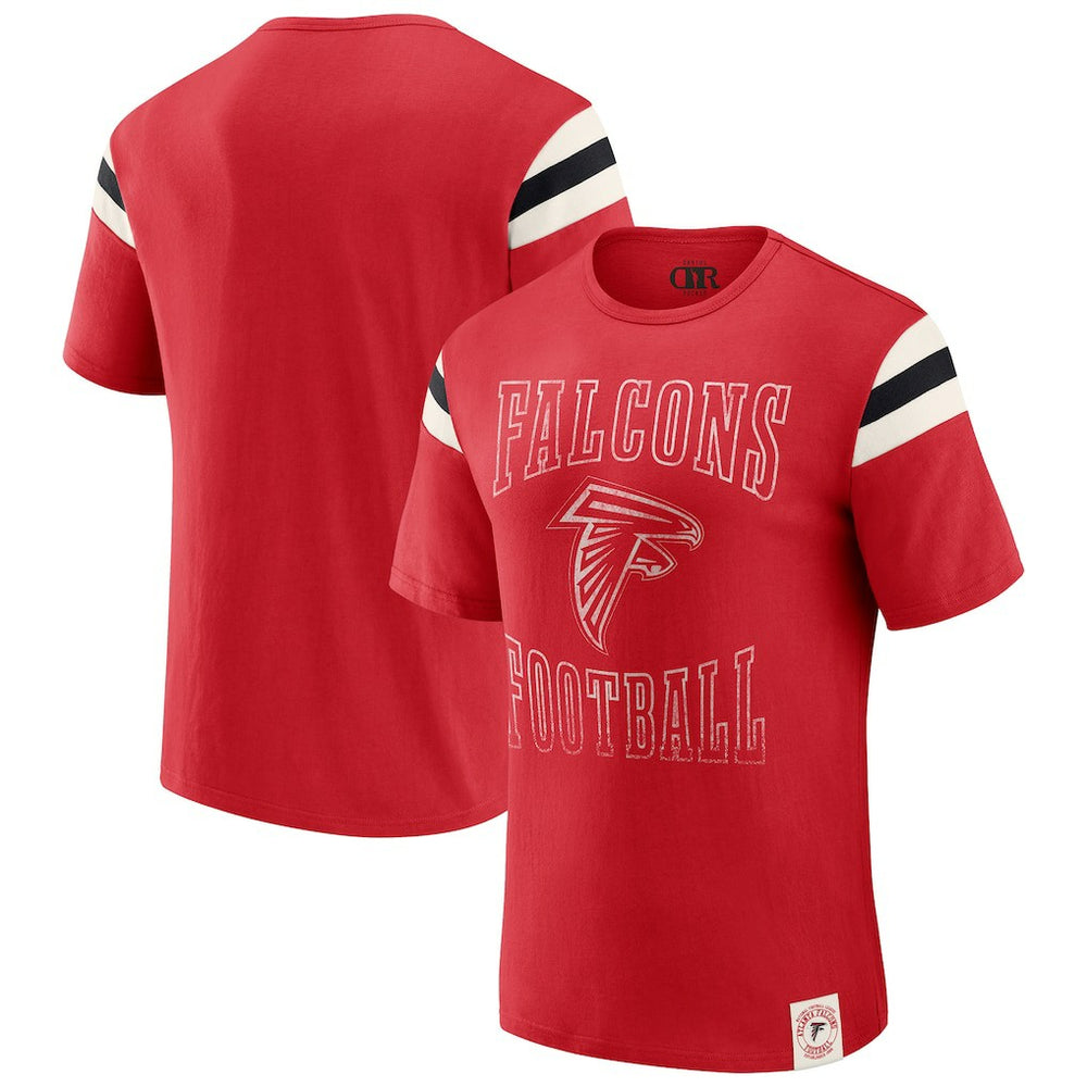 Fanatics Atlanta Falcons Darius Rucker Collection Football Stripe Sleeve T-Shirt Red
